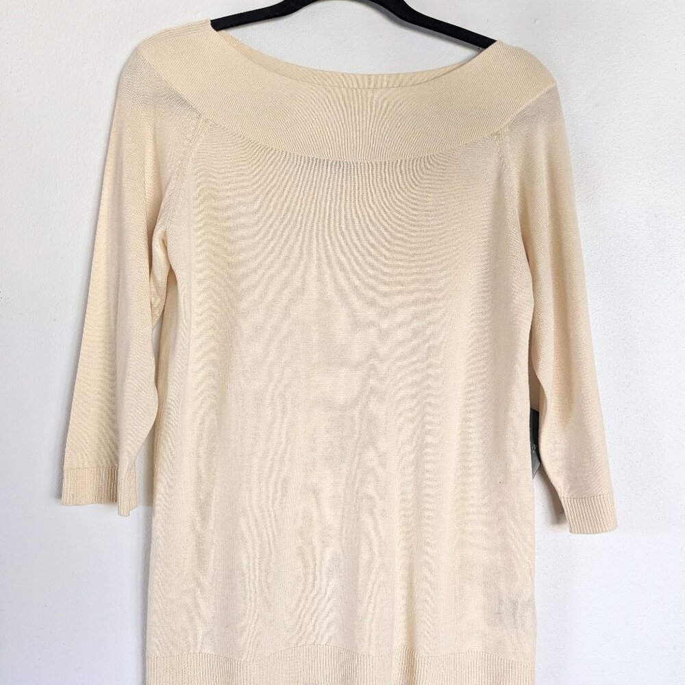 Lauren Ralph Lauren Silk Cashmere Blend Sweater – Elegant & Soft Ivory Knit